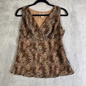 Notations VTG Cheetah Print Babydoll SleevelessTop Y2K Small